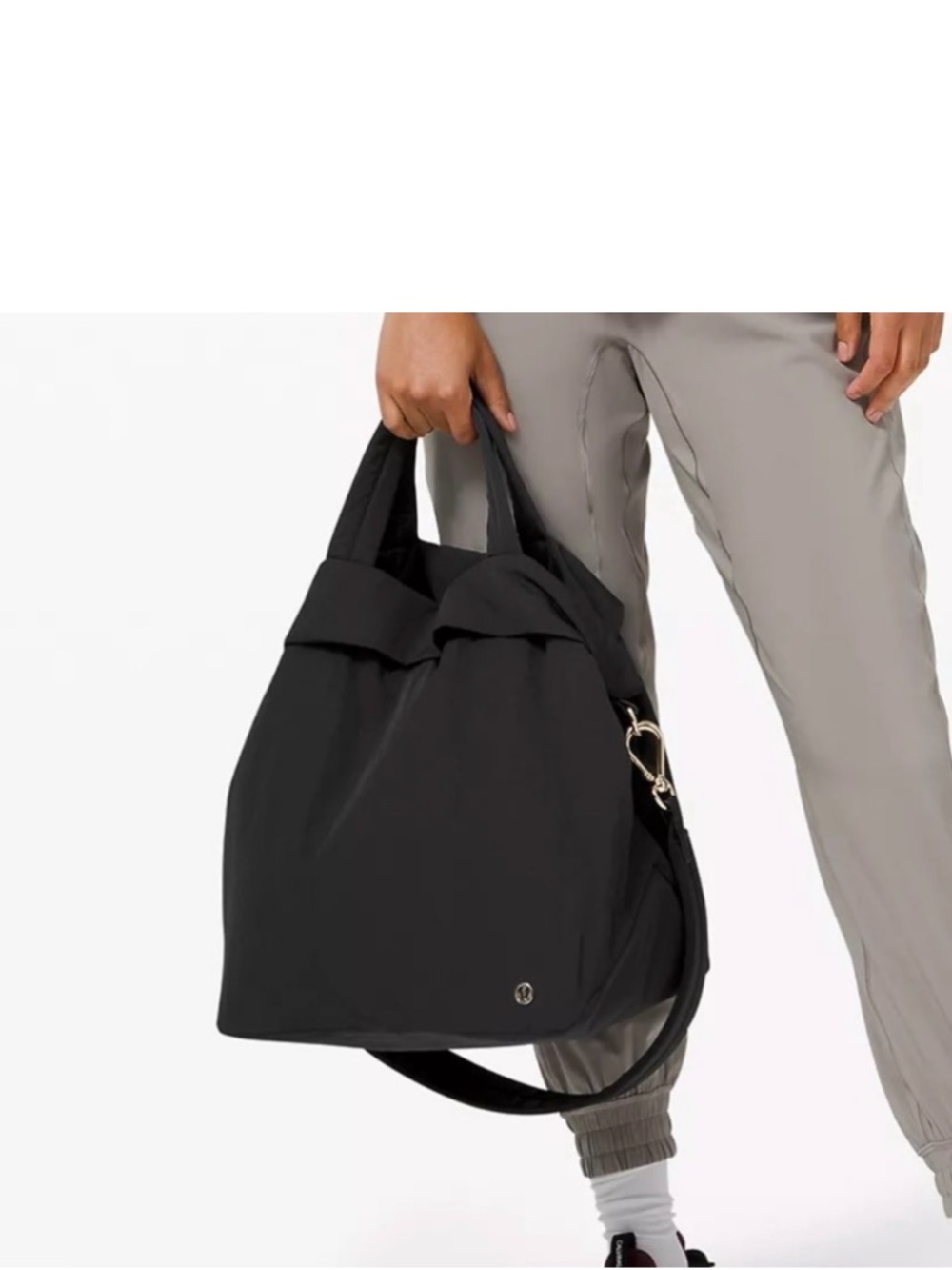LULULEMON On My Level 19L Black Nylon Crossbody Shoulder Tote Bag
